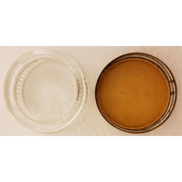 Glass Cosmetic Jar with Metal Decorative Lid Vintage 1930's/40's - Picture 3 of 4